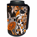 3dRose All Smiles Art Pets - Funny Calico Cat Playing Saxophone Abstract Art - Can Cooler Bottle Wrap (cc_245402)