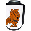 3dRose All Smiles Art Pets - Funny Cute Chow Chow Puppy Dog Cartoon - Can Cooler Bottle Wrap (cc_245405)