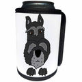 3dRose All Smiles Art Pets - Funny Cute Miniature Schnauzer Puppy Dog Cartoon - Can Cooler Bottle Wrap (cc_245406)