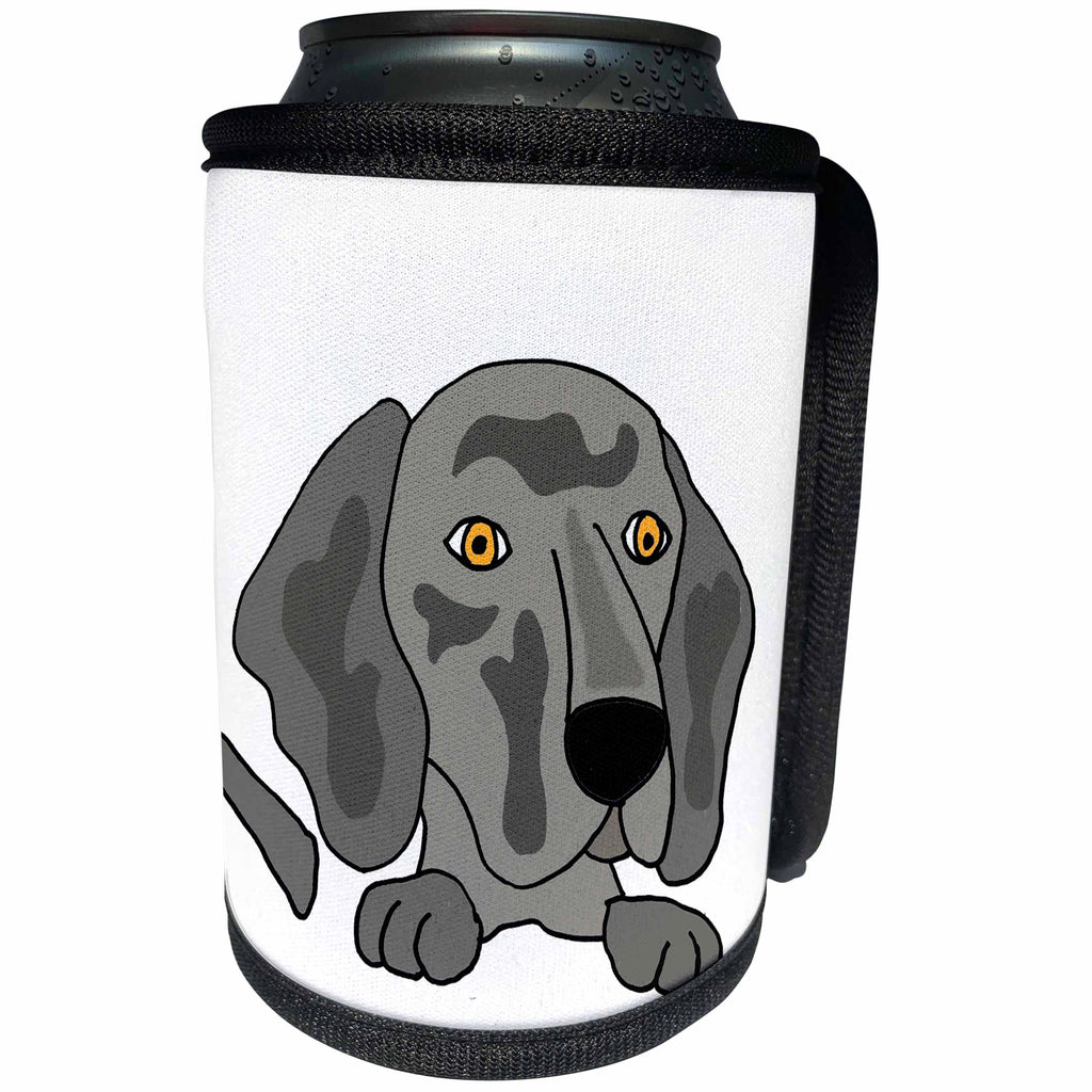 3dRose All Smiles Art Pets - Funny Cute Weimaraner Puppy Dog Art - Can Cooler Bottle Wrap (cc_245414)