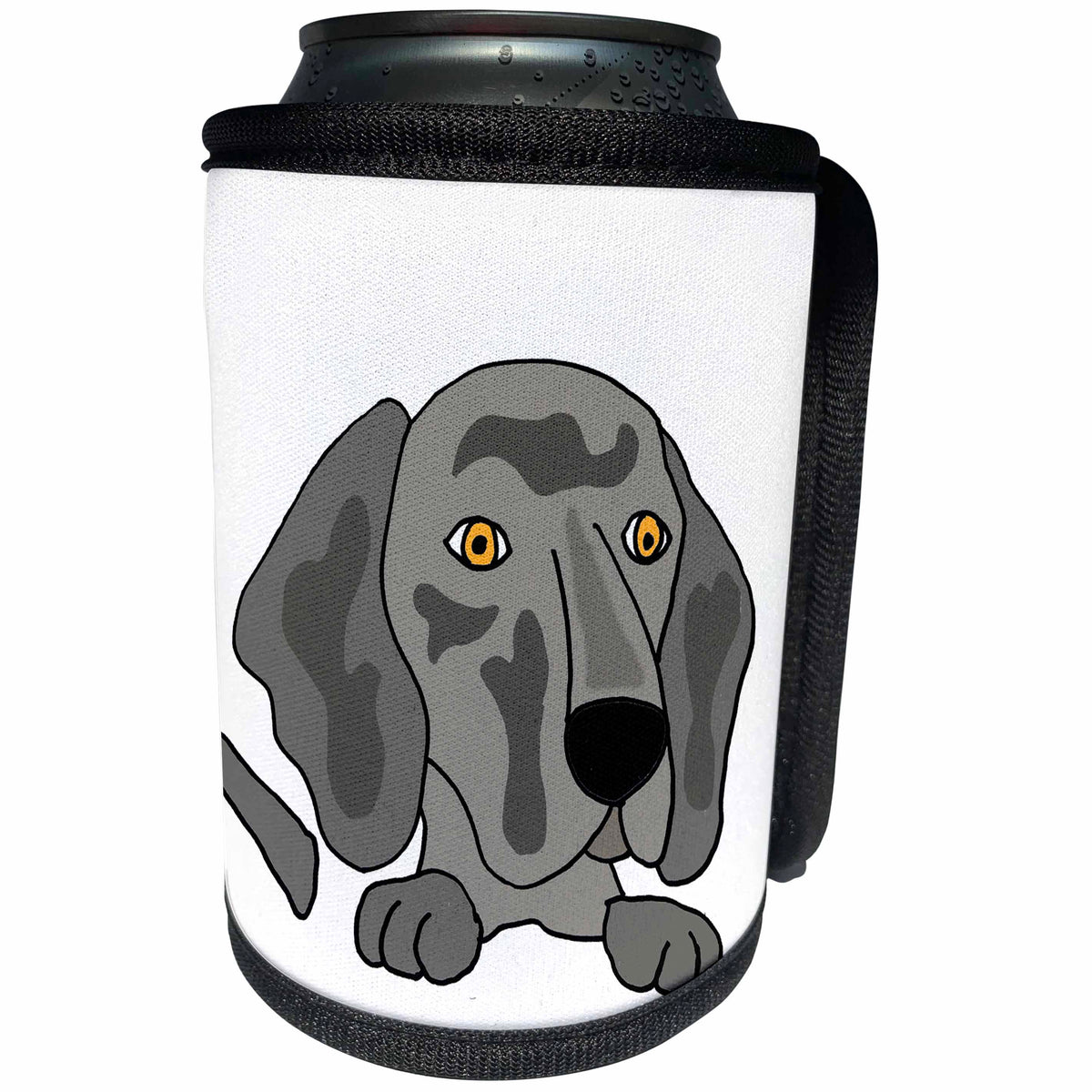 3dRose All Smiles Art Pets - Funny Cute Weimaraner Puppy Dog Art - Can Cooler Bottle Wrap (cc_245414)