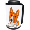 3dRose All Smiles Art Pets - Funny Cute Basenji Puppy Dog Art - Can Cooler Bottle Wrap (cc_245416)