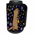 3dRose All Smiles Art Music - Funny Cute Sea Otter Playing Clarinet Original Abstract Art - Can Cooler Bottle Wrap (cc_245421)