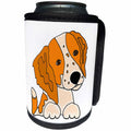 3dRose All Smiles Art Pets - Funny Cute Brittany Spaniel Puppy Dog Art Original - Can Cooler Bottle Wrap (cc_245424)