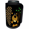 3dRose All Smiles Art Animals - Funny Cute Artistic Beaver with Tree Abstract Art - Can Cooler Bottle Wrap (cc_245428)