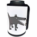3dRose All Smiles Art Pets - Funny Cute Gray Watchdog Barking Cartoon - Can Cooler Bottle Wrap (cc_245438)