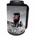 3dRose Jos Fauxtographee- Unsaturated With Red - An old western town building in red with the rest black and white - Can Cooler Bottle Wrap (cc_245463)