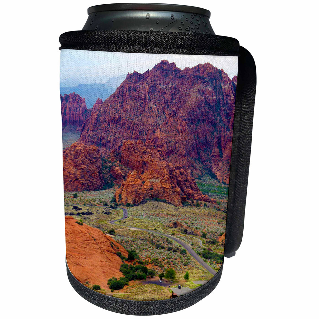 3dRose Jos Fauxtographee- Palm Trees - Looking toward the sky two palm trees in St George Utah - Can Cooler Bottle Wrap (cc_245469)