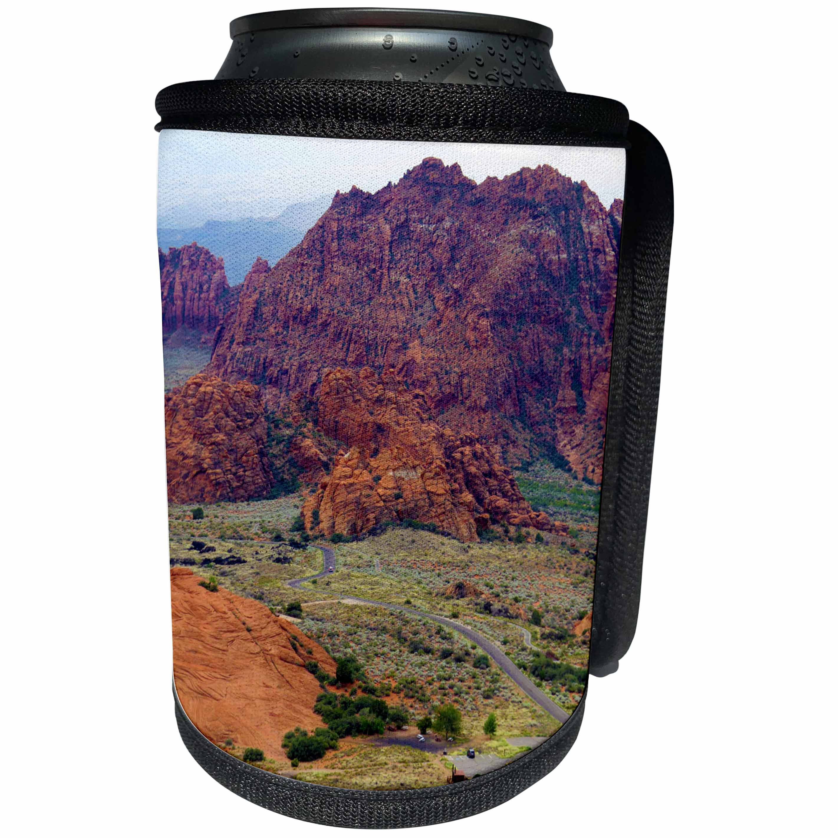 3dRose Jos Fauxtographee- Palm Trees - Looking toward the sky two palm trees in St George Utah - Can Cooler Bottle Wrap (cc_245469)