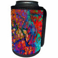 3dRose Cassie Peters Mixed Media - Colorful Abstract Snow - Can Cooler Bottle Wrap (cc_245658)