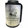 3dRose Cassie Peters Horses - Harness Supplies Vintage Grunge Digital Art - Can Cooler Bottle Wrap (cc_245672)
