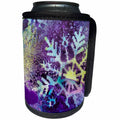 3dRose Cassie Peters Mixed Media - An Abstract Snowflake - Can Cooler Bottle Wrap (cc_245673)