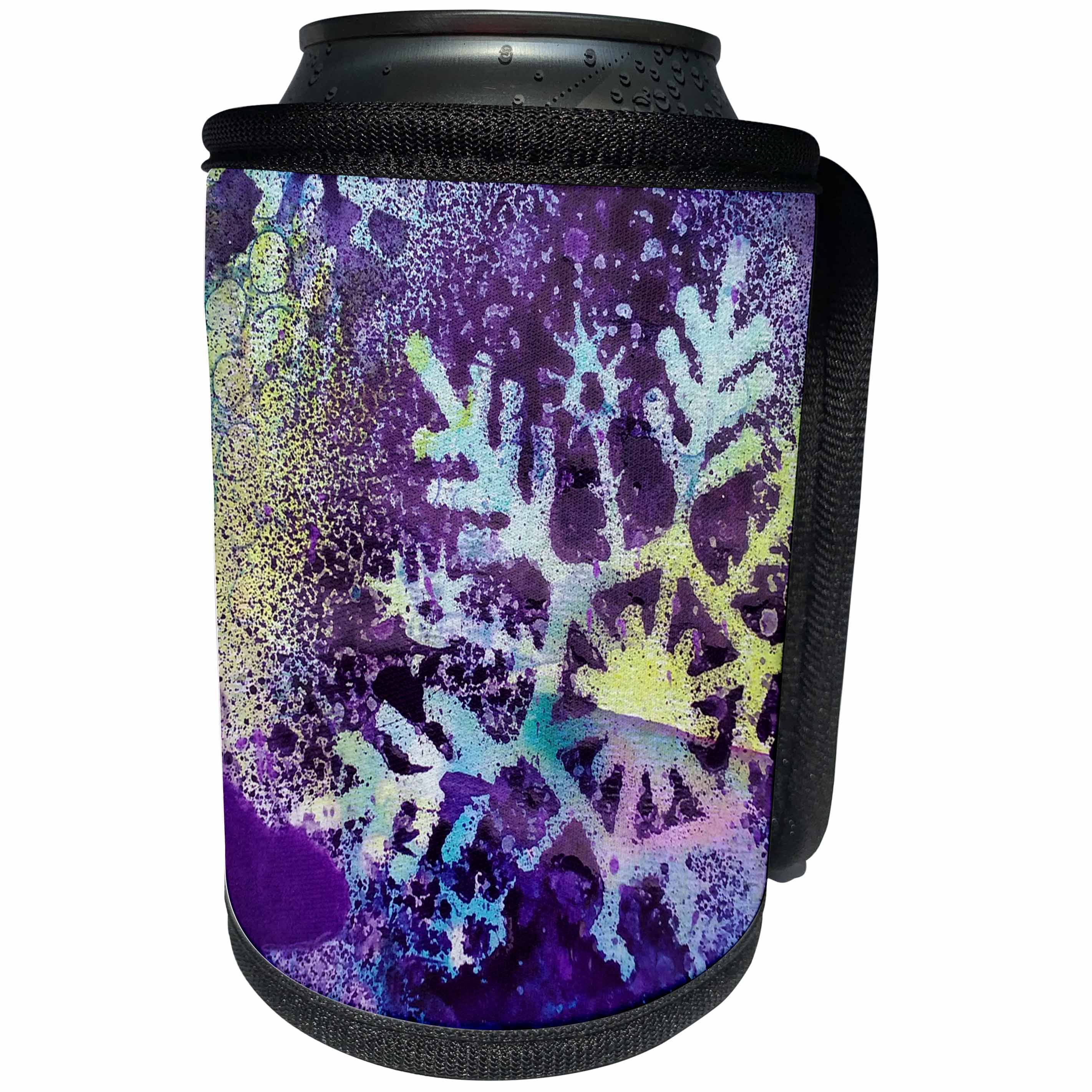 3dRose Cassie Peters Mixed Media - An Abstract Snowflake - Can Cooler Bottle Wrap (cc_245673)