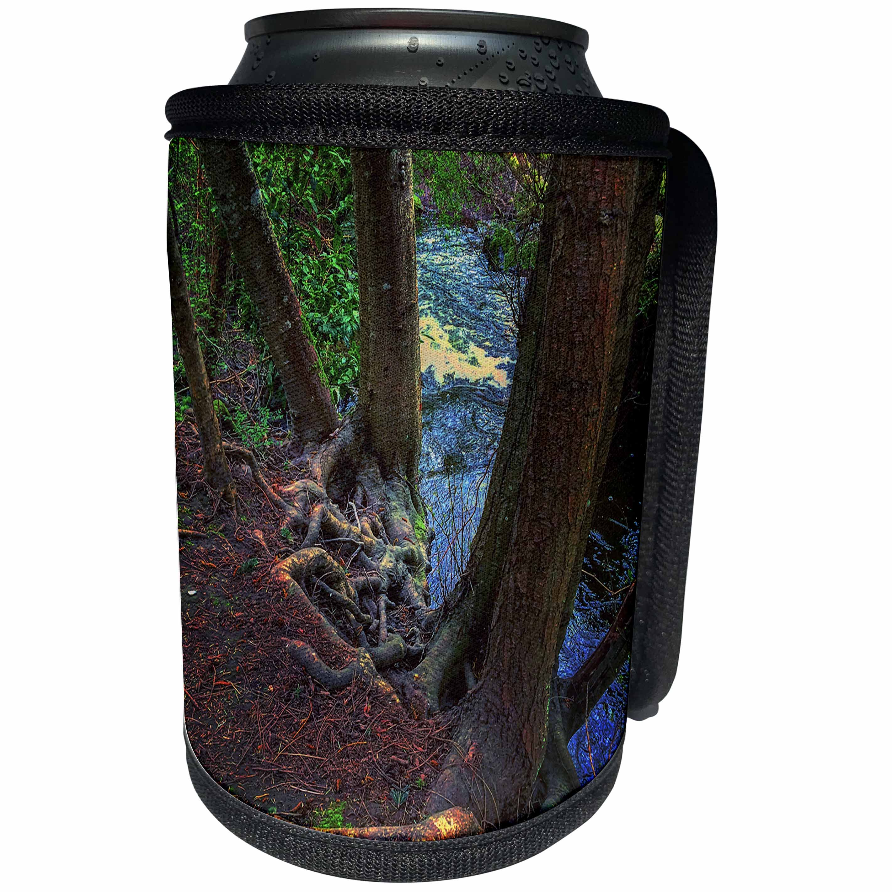 3dRose DYLAN SEIBOLD - PHOTOGRAPHY - TREE ROOT RIVER - Can Cooler Bottle Wrap (cc_245690)