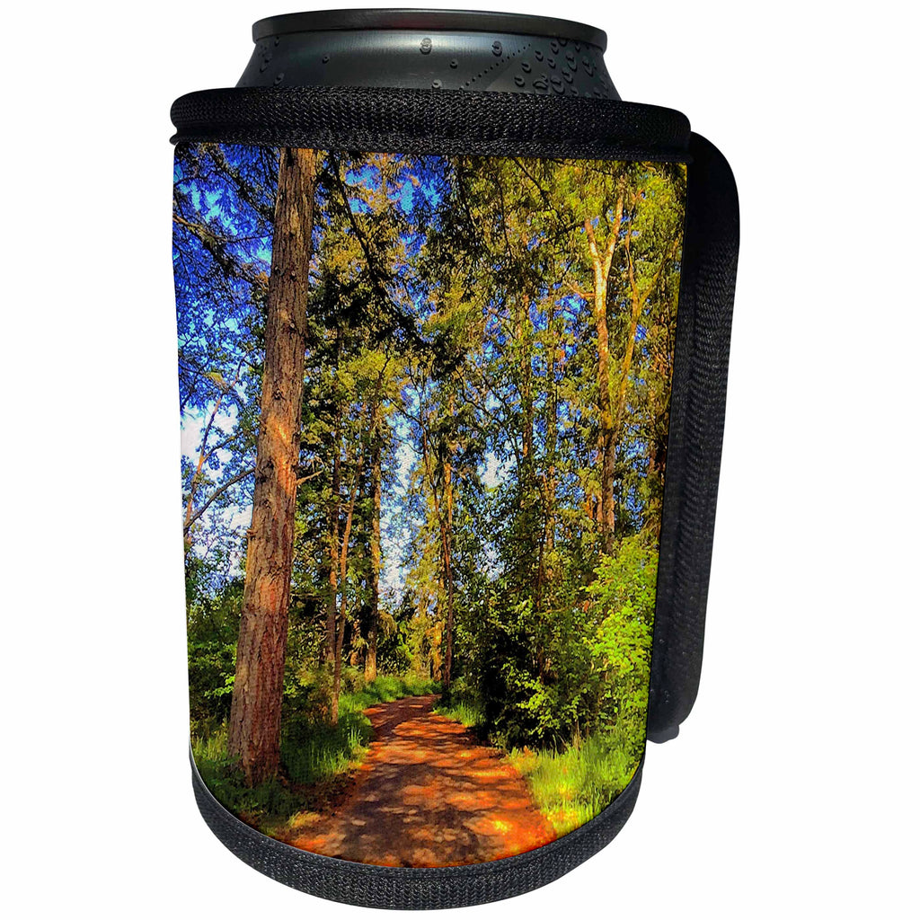 3dRose DYLAN SEIBOLD - PHOTOGRAPHY - FORESTED HILL TRAIL - Can Cooler Bottle Wrap (cc_245715)