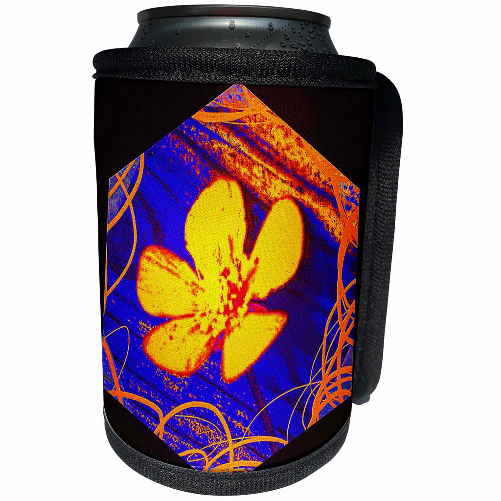 3dRose DYLAN SEIBOLD - PHOTO ABSTRACTION - BUTTERCUP ART CUBE - Can Cooler Bottle Wrap (cc_245726)