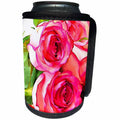 3dRose TNMGraphics Floral - Bright Watercolor Image Pink Roses - Can Cooler Bottle Wrap (cc_245747)