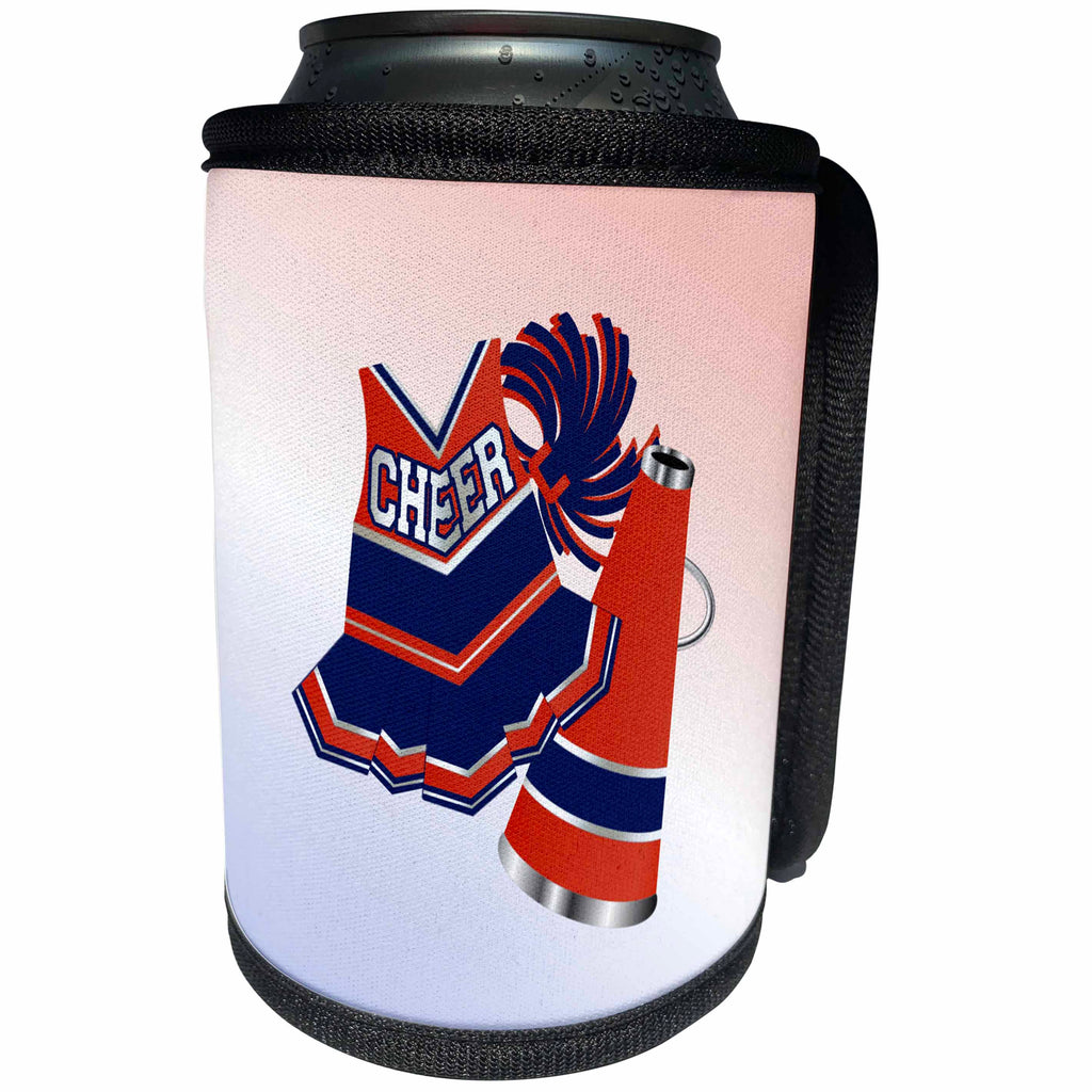 3dRose TNMGraphics Sports - Cheerleader Red and Blue - Can Cooler Bottle Wrap (cc_245750)