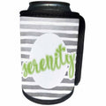 3dRose TNMGraphics Sayings - Serenity in Green With Gray Stripes - Can Cooler Bottle Wrap (cc_245752)