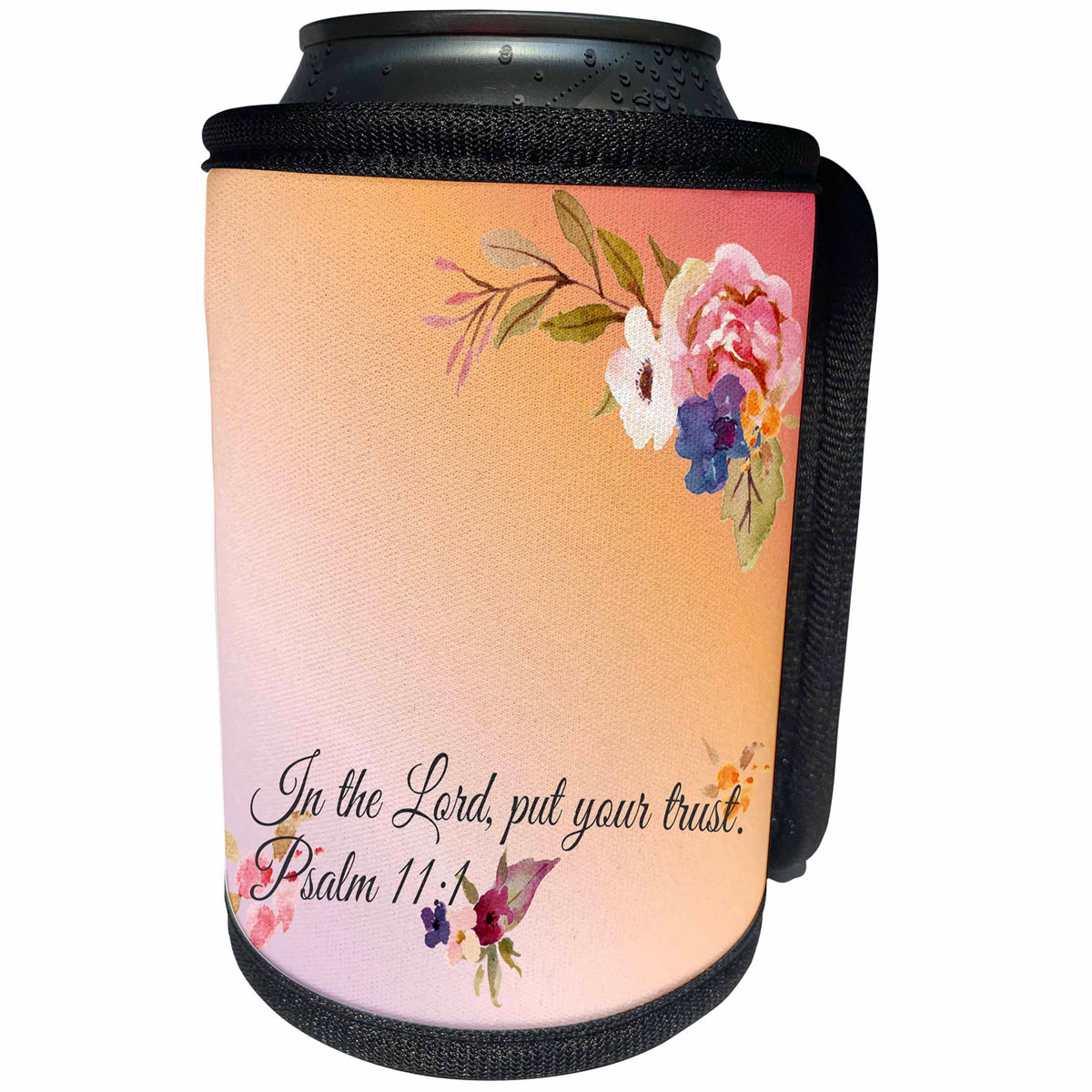 3dRose TNMGraphics Faith - Trust the Lord Psalm 11 - Can Cooler Bottle Wrap (cc_245756)