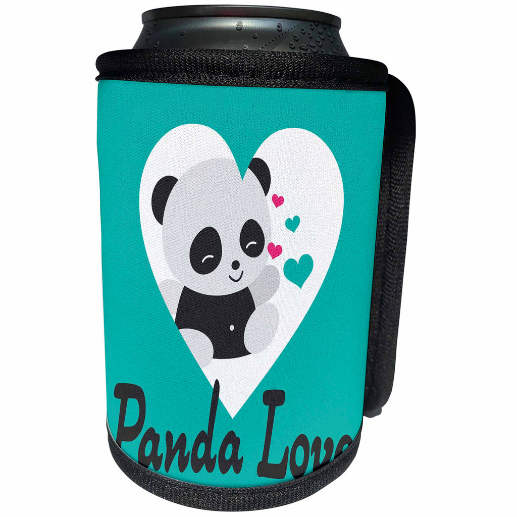 3dRose TNMGraphics Animals - Panda Love Image - Can Cooler Bottle Wrap (cc_245757)