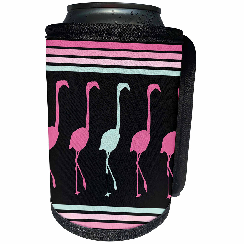 3dRose TNMGraphics Animals - Pink Flamingos Image - Can Cooler Bottle Wrap (cc_245758)