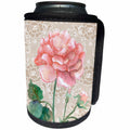 3dRose TNMGraphics Floral - Pink Rose Image With Lace Background - Can Cooler Bottle Wrap (cc_245759)