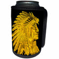 3dRose Scenes from the Past Magic Lantern - American Indian Vintage Golden Chief in Headdress Circa 1900 - Can Cooler Bottle Wrap (cc_246032)