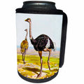3dRose Scenes from the Past Magic Lantern - Vintage Hand Drawn Magic Lantern Slide Ornithology Study Ostrich 1900 - Can Cooler Bottle Wrap (cc_246042)