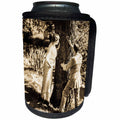 3dRose Scenes from the Past Magic Lantern - Edwardian Lovers The Symbol 1910 Carving a Heart into a Tree - Can Cooler Bottle Wrap (cc_246075)