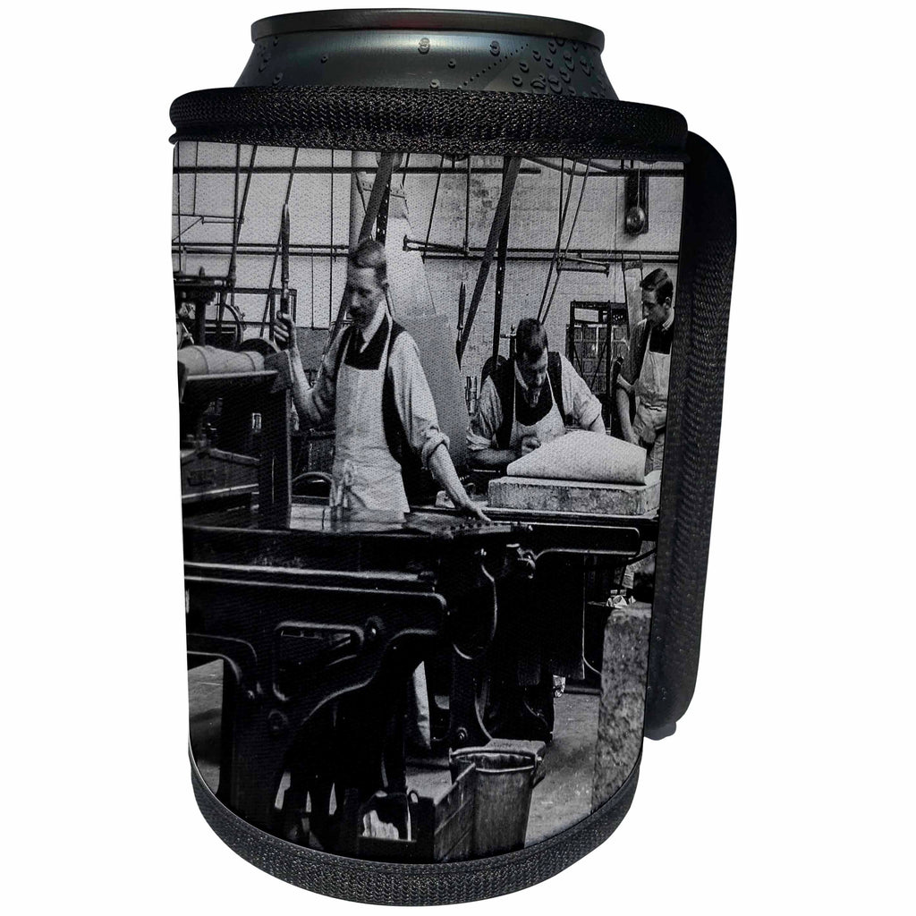 3dRose Scenes from the Past Magic Lantern - Edwardian Industrial Printing Press Process No. 3 Vintage 1910 - Can Cooler Bottle Wrap (cc_246088)
