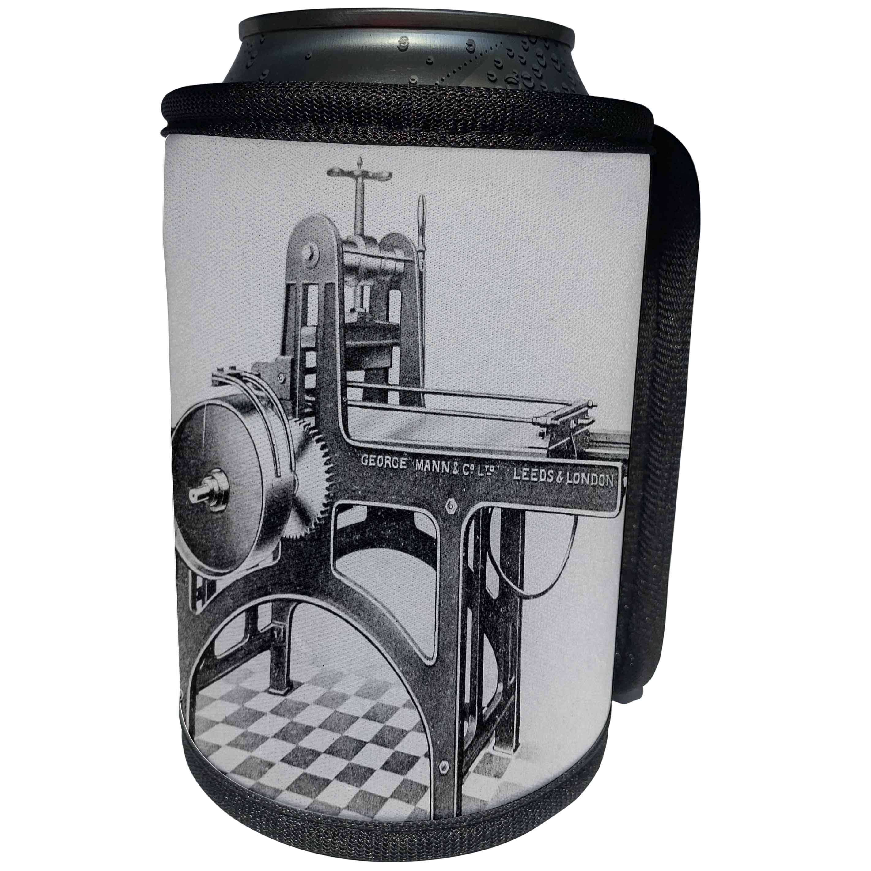 3dRose Scenes from the Past Magic Lantern - Edwardian Industrial Printing Press Process No. 1 1910 Vintage - Can Cooler Bottle Wrap (cc_246090)
