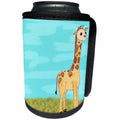 3dRose Janna Salak Designs Jungle Animals - Cute Painted Baby Giraffe - Can Cooler Bottle Wrap (cc_24618)