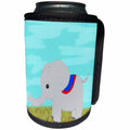 3dRose Janna Salak Designs Jungle Animals - Cute Painted Baby Elephant - Can Cooler Bottle Wrap (cc_24619)