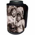 3dRose Scenes from the Past Magic Lantern - Victorian Era Little Girls with their Dog Vintage 1880s Magic Lantern - Can Cooler Bottle Wrap (cc_246193)