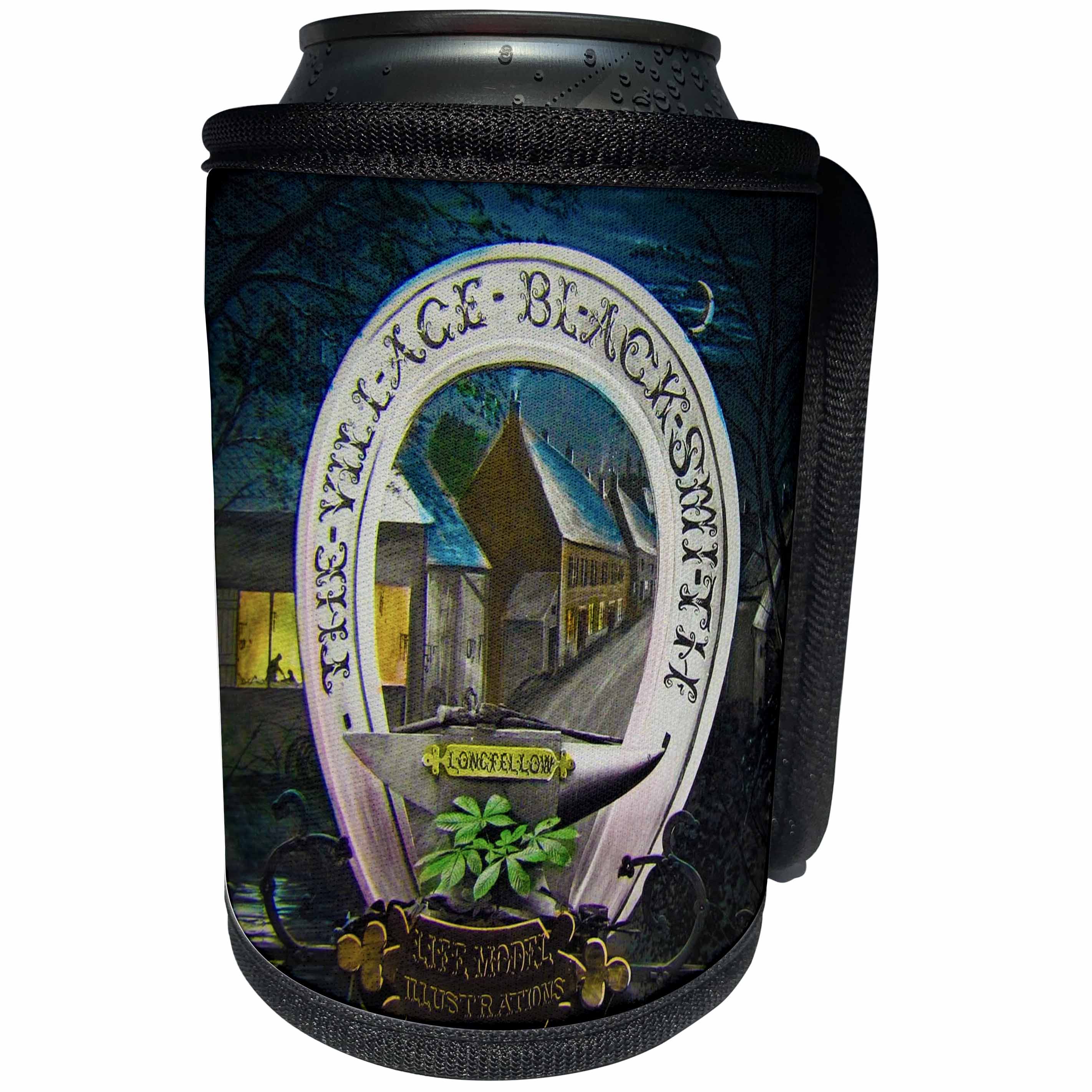 3dRose Scenes from the Past Magic Lantern - Victorian Tale The Village Blacksmith No. 1 Vintage Magic Lantern - Can Cooler Bottle Wrap (cc_246210)