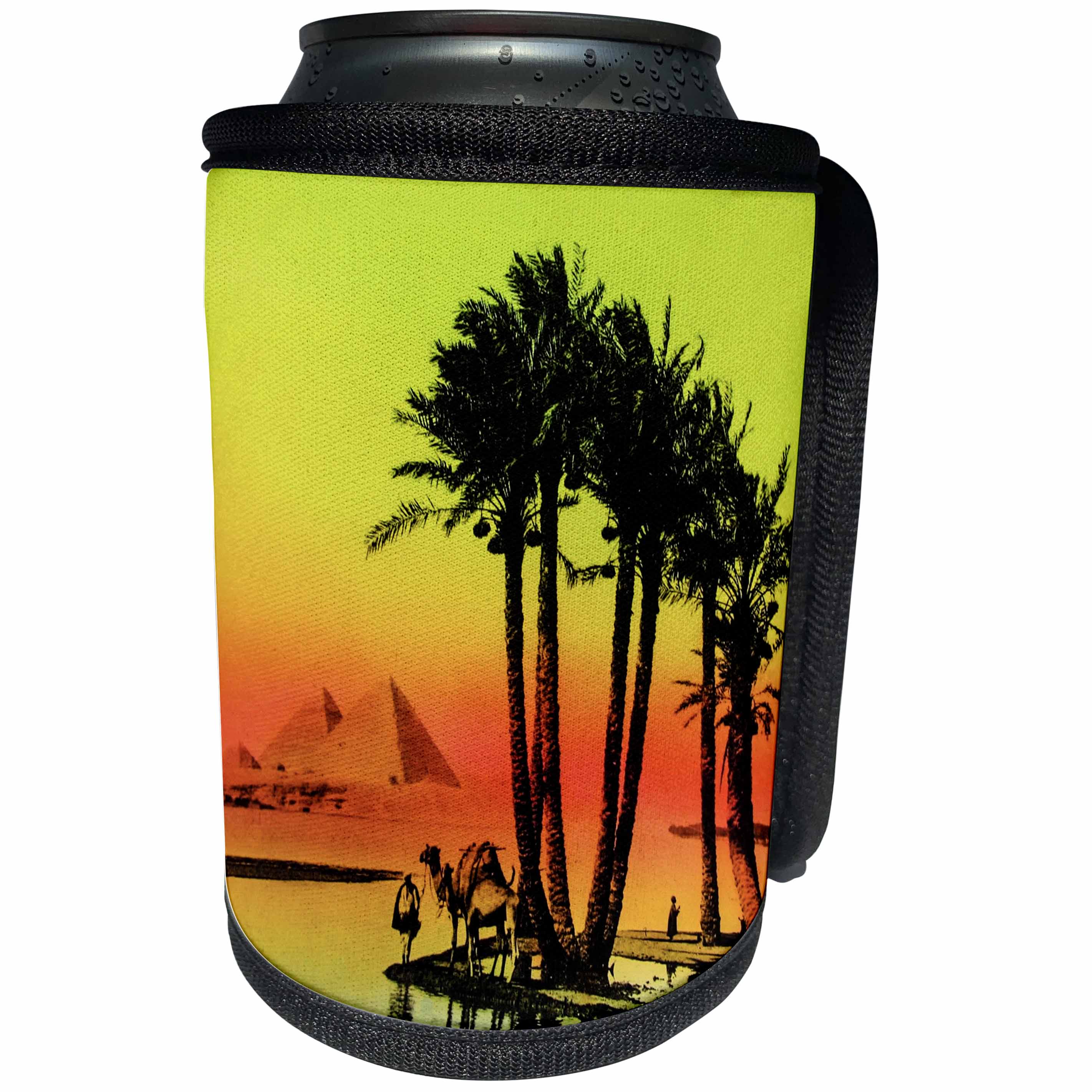 3dRose Scenes from the Past Magic Lantern - Vintage On the Road to the Great Pyramids Egyptian Archeology - Can Cooler Bottle Wrap (cc_246405)