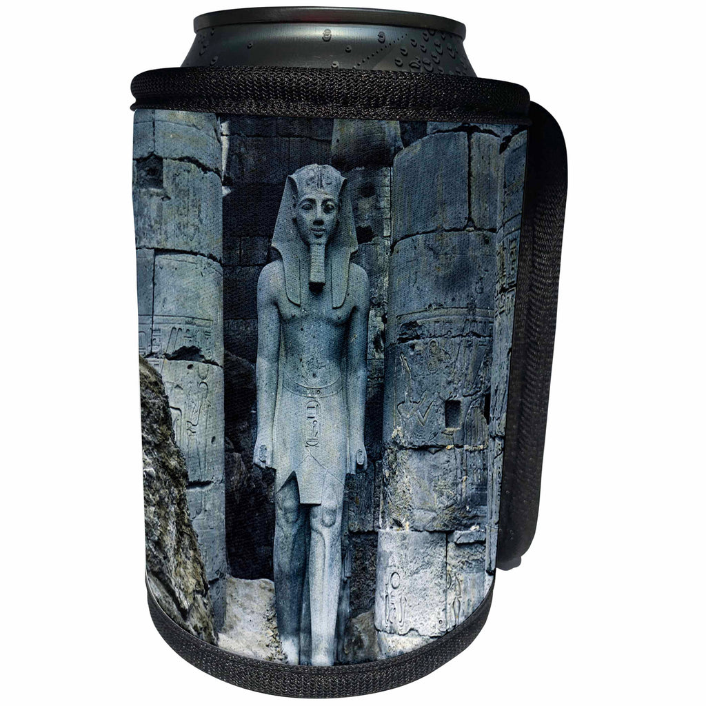 3dRose Scenes from The Past Magic Lantern - Vintage Great Court of Ramses II Luxor Egypt Magic Lantern Slide - Can Cooler Bottle Wrap (cc_246407)