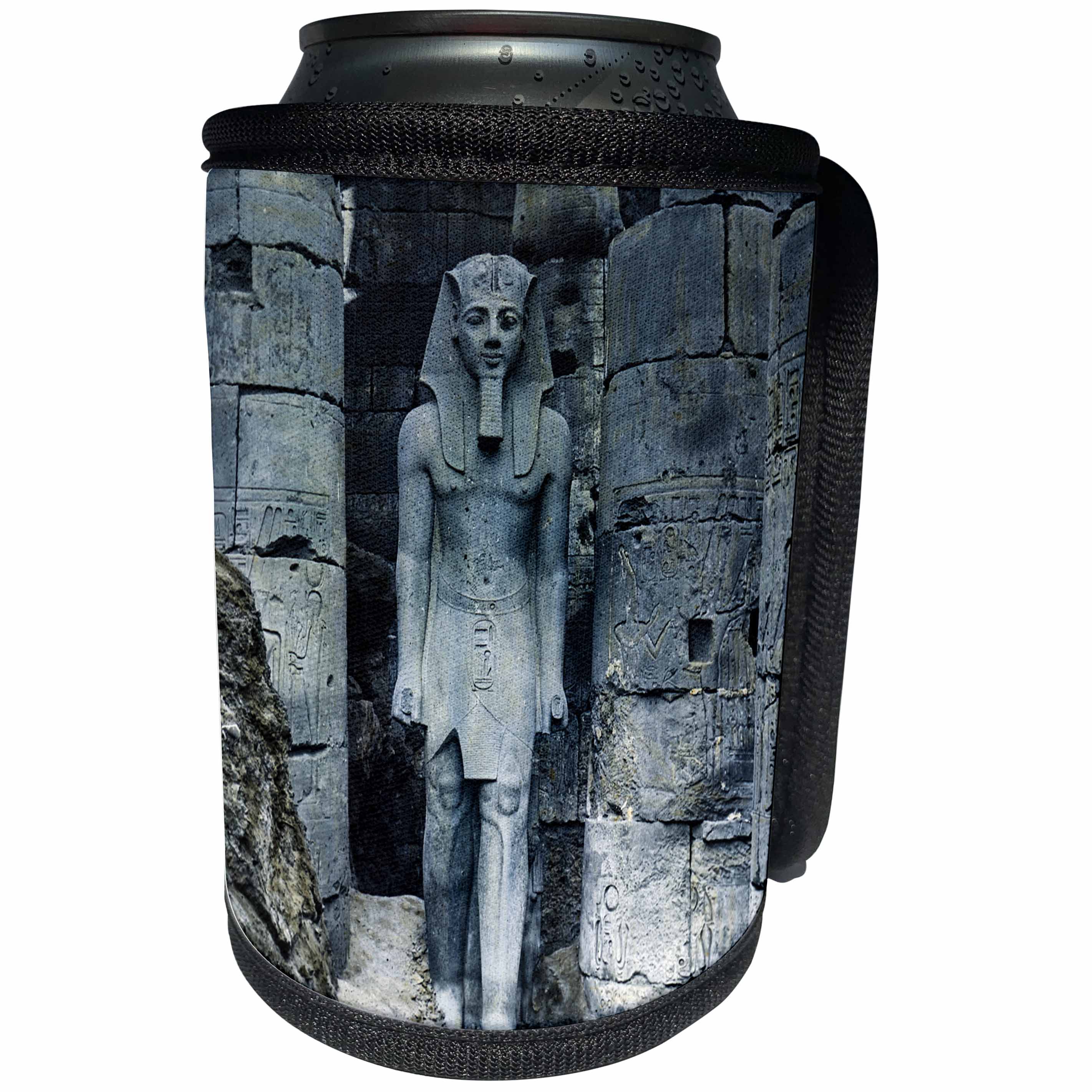 3dRose Scenes from The Past Magic Lantern - Vintage Great Court of Ramses II Luxor Egypt Magic Lantern Slide - Can Cooler Bottle Wrap (cc_246407)