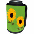 3dRose Janna Salak Designs Prints and Patterns - Simply Sunflowers Moss Green Background - Can Cooler Bottle Wrap (cc_24643)