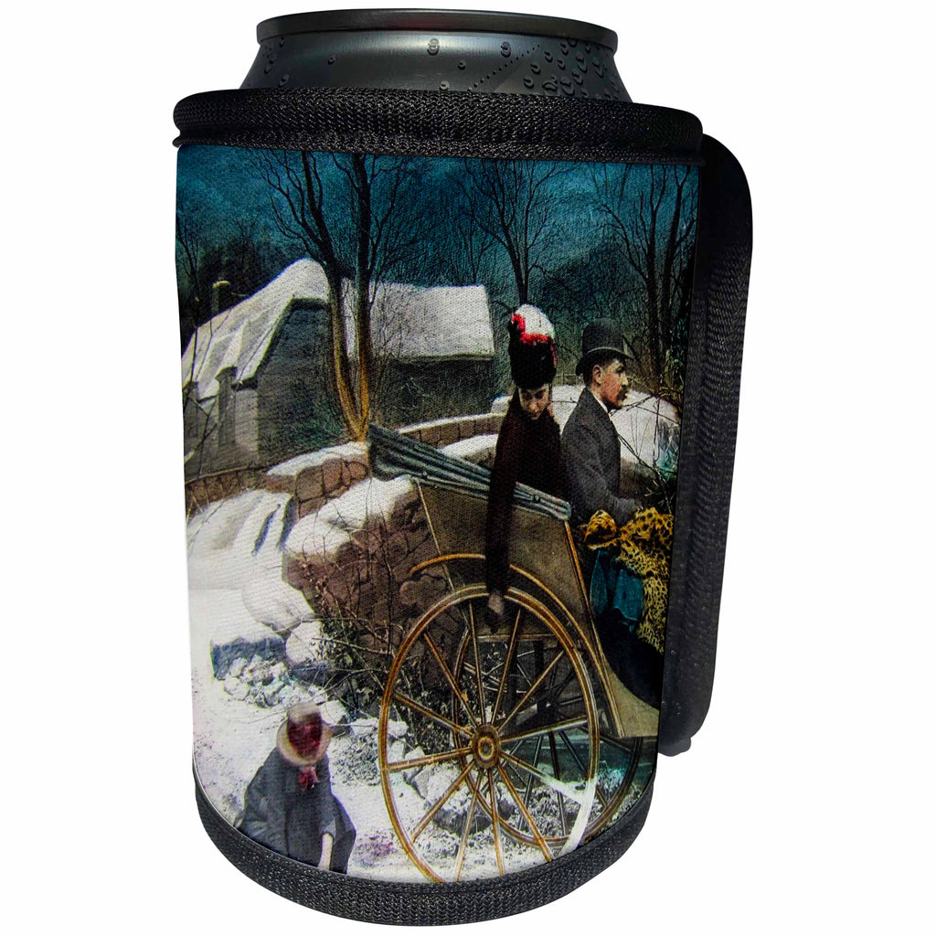 3dRose Scenes from the Past Magic Lantern - Victorian Tale Billys Rose No. 8 Dickens 1890 Magic Lantern Slide - Can Cooler Bottle Wrap (cc_246446)