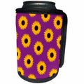 3dRose Janna Salak Designs Prints and Patterns - Simply Sunflowers Print Eggplant Purple Background - Can Cooler Bottle Wrap (cc_24646)