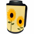 3dRose Janna Salak Designs Prints and Patterns - Simply Sunflowers Light Yellow Background - Can Cooler Bottle Wrap (cc_24647)