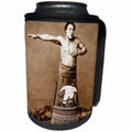 3dRose Scenes from the Past Magic Lantern Slides - Vintage Champion Sumo Wrestler in Old Japan Sepia Toned - Can Cooler Bottle Wrap (cc_246470)