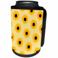 3dRose Janna Salak Designs Prints and Patterns - Simply Sunflowers Print Light Yellow Background - Can Cooler Bottle Wrap (cc_24648)