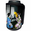 3dRose Scenes from the Past Magic Lantern Slides - Vintage Japanese Geisha Playing Shamisen for Her Maiko Old Japan - Can Cooler Bottle Wrap (cc_246486)