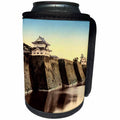3dRose Scenes from the Past Magic Lantern Slides - Vintage View Osaka Castle Moat Old Japan Chuo ku Osaka Japan - Can Cooler Bottle Wrap (cc_246535)