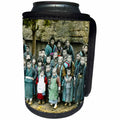 3dRose Scenes from the Past Magic Lantern Slides - Vintage Japanese Village Children Gather for a Group Photo Old Japan - Can Cooler Bottle Wrap (cc_246551)