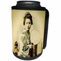 3dRose Scenes from the Past Magic Lantern Slides - A Portrait of Pure Beauty Young Geisha in Old Japan - Can Cooler Bottle Wrap (cc_246564)