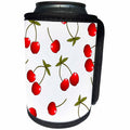 3dRose Janna Salak Designs Prints and Patterns - Cherry Print Juicy Red Cherries on White - Can Cooler Bottle Wrap (cc_24731)